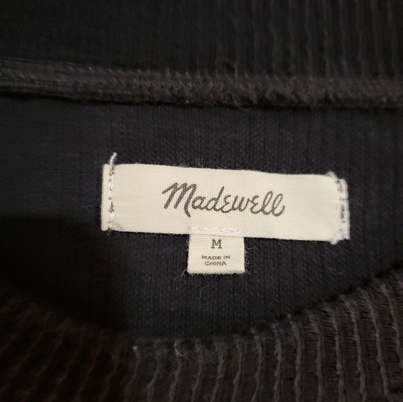 Madewell Elwood Knot Front Top Black Long Sleeve Medium - Picture 7 of 10